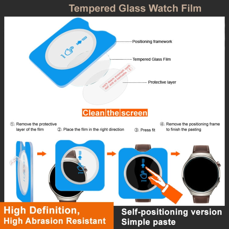 For Huawei Watch GT 3 Pro 46mm imak Tempered Glass Watch Film, Self-positioning Version
