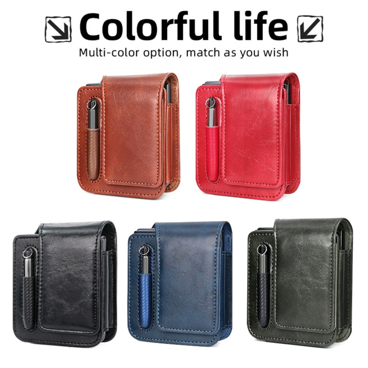 For Samsung Galaxy Z Flip 3 / 4 / 5 / 6 VIETAO Retro Thinking Series PU Shockproof Phone Bag, Without Pen(Blue)