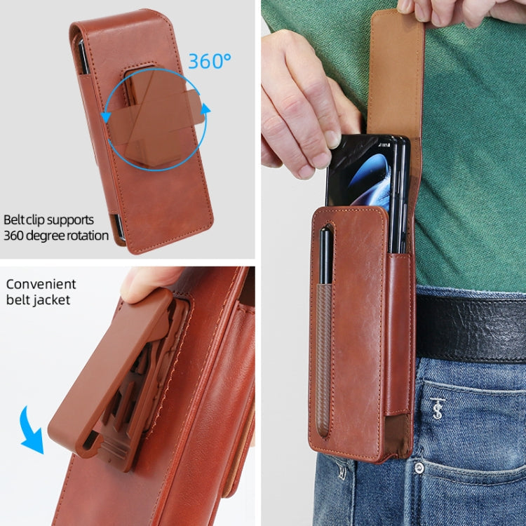 For Samsung Galaxy Z Fold 3 / 4 / 5 / 6 VIETAO Retro Thinking Series PU Shockproof Phone Bag, Without Pen(Green)