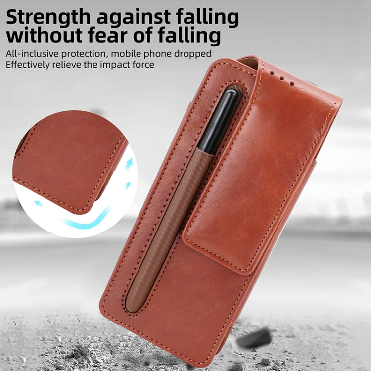 For Samsung Galaxy Z Fold 3 / 4 / 5 / 6 VIETAO Retro Thinking Series PU Shockproof Phone Bag, Without Pen(Blue)