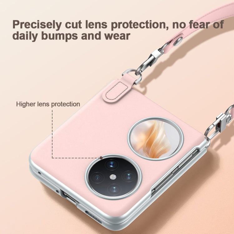 For Huawei P50 Pocket / Pocket S SULADA Skin Feel Liquid Leather Phone Case with Strap(White)