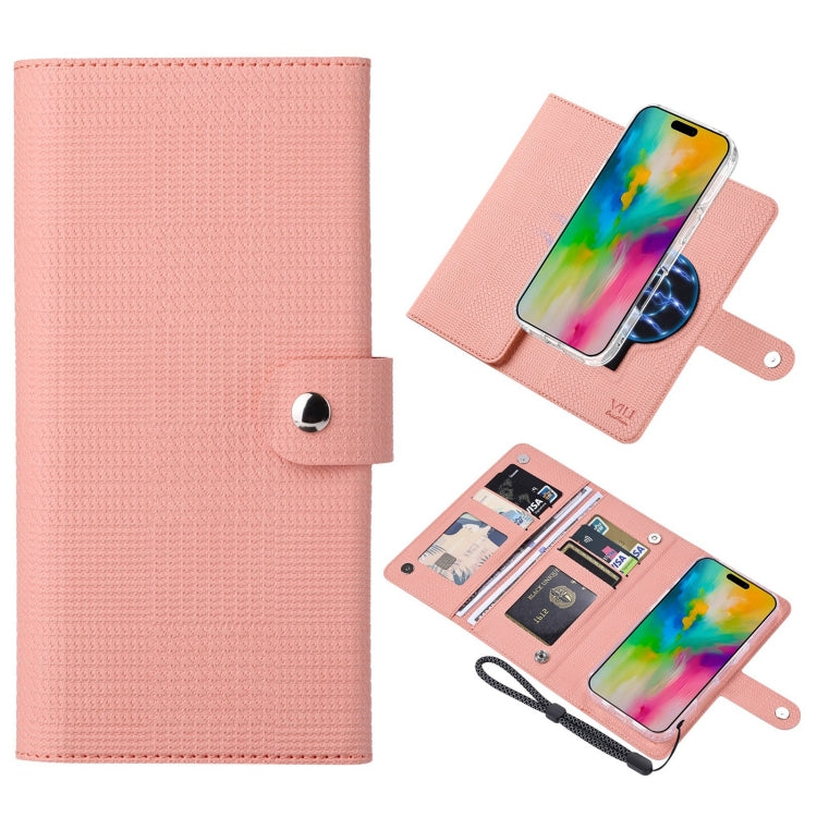 For iPhone 16 ViLi GHA-C Series RFID MagSafe Magnetic Flip Leather Phone Case(Pink)