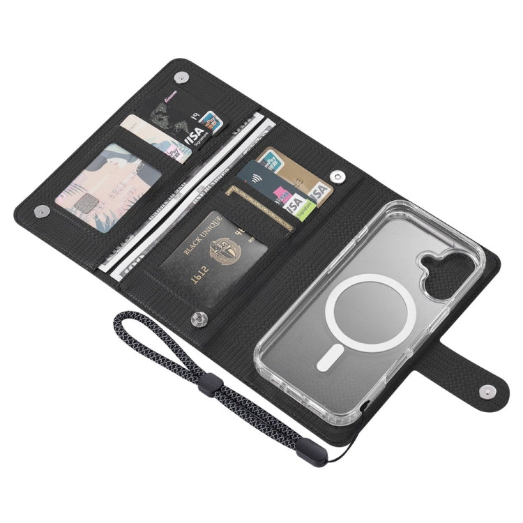 For iPhone 16 ViLi GHA-C Series RFID MagSafe Magnetic Flip Leather Phone Case(Black)