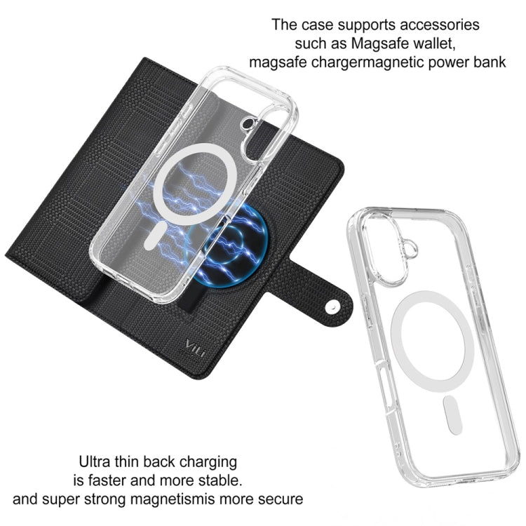 For iPhone 16 Pro Max ViLi GHA-C Series RFID MagSafe Magnetic Flip Leather Phone Case(Black)