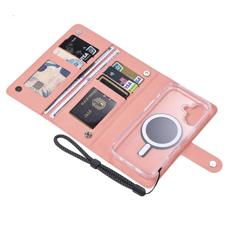 For iPhone 15 Plus ViLi GHA-C Series RFID MagSafe Magnetic Flip Leather Phone Case(Pink)