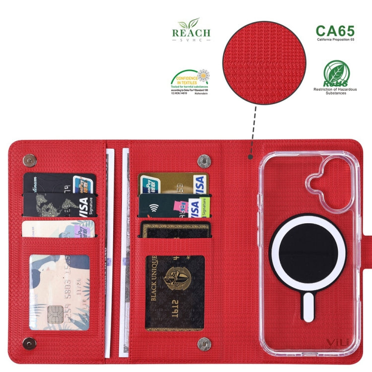 For iPhone 15 Pro ViLi GHA-C Series RFID MagSafe Magnetic Flip Leather Phone Case(Red)