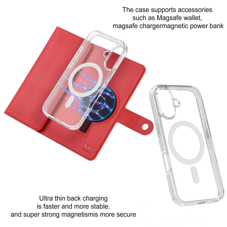 For iPhone 15 Pro ViLi GHA-C Series RFID MagSafe Magnetic Flip Leather Phone Case(Red)