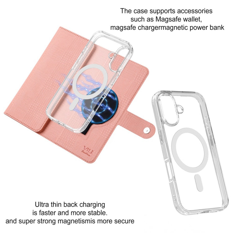 For iPhone 14 ViLi GHA-C Series RFID MagSafe Magnetic Flip Leather Phone Case(Pink)