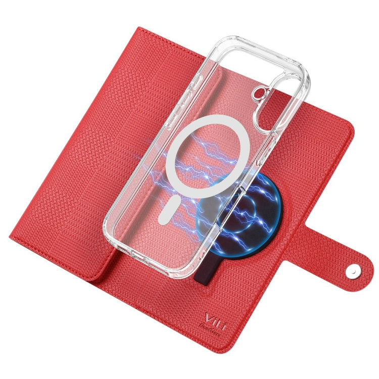 For iPhone 14 Pro Max ViLi GHA-C Series RFID MagSafe Magnetic Flip Leather Phone Case(Red)