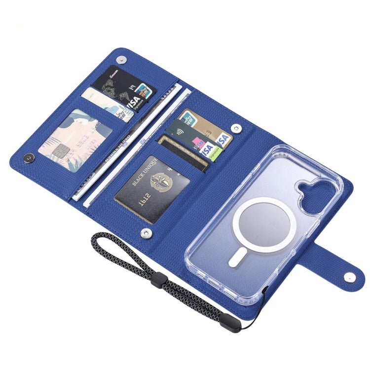 For iPhone 13 Pro Max ViLi GHA-C Series RFID MagSafe Magnetic Flip Leather Phone Case(Blue)