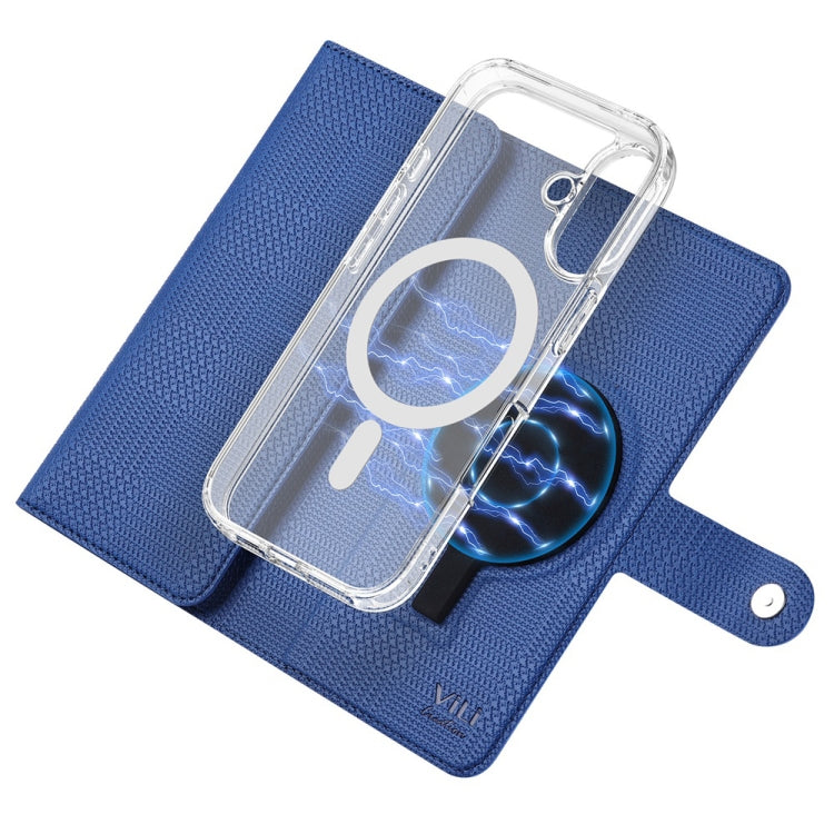 For iPhone 13 Pro ViLi GHA-C Series RFID MagSafe Magnetic Flip Leather Phone Case(Blue)