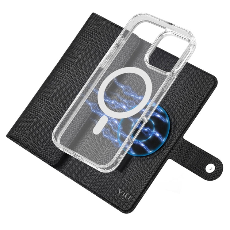 For iPhone 16 ViLi GHB-C Series RFID MagSafe Magnetic Flip Leather Phone Case(Black)
