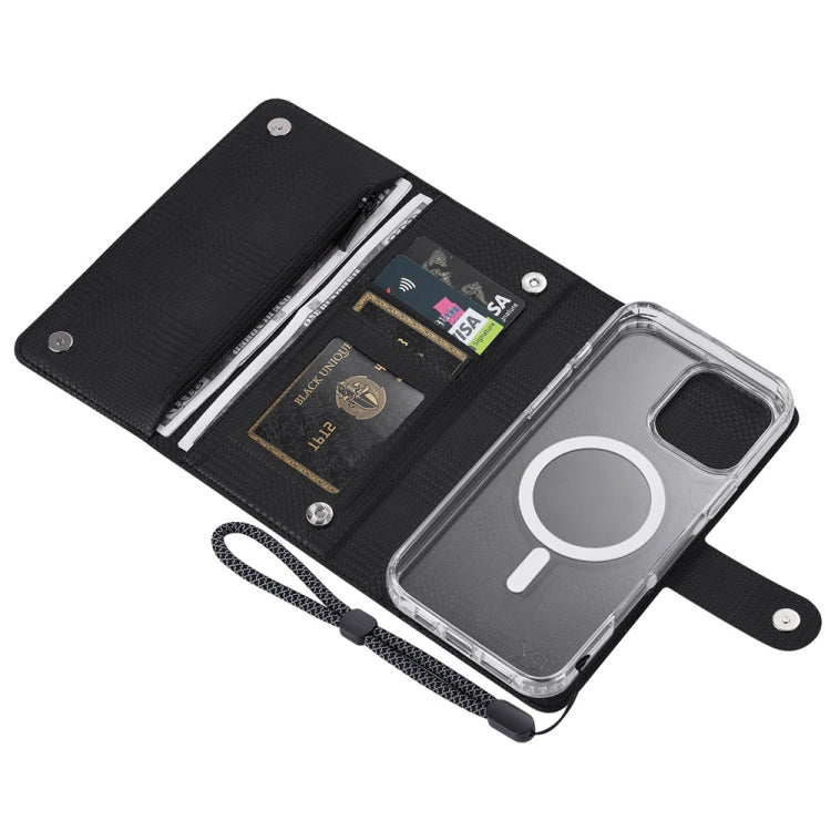 For iPhone 16 ViLi GHB-C Series RFID MagSafe Magnetic Flip Leather Phone Case(Black)