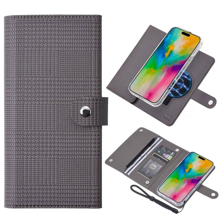 For iPhone 16 Pro Max ViLi GHB-C Series RFID MagSafe Magnetic Flip Leather Phone Case(Grey)
