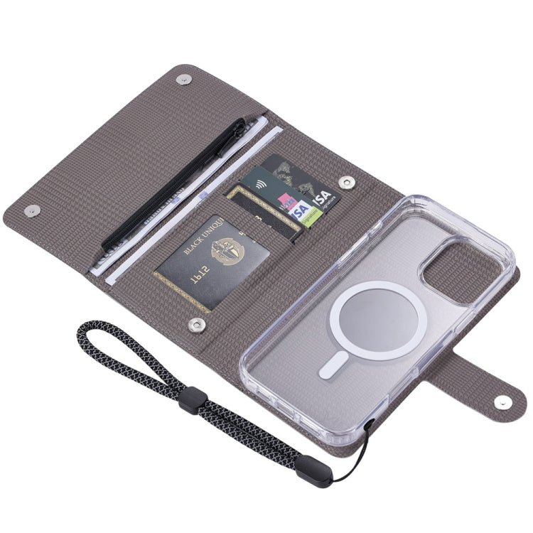 For iPhone 16 Pro Max ViLi GHB-C Series RFID MagSafe Magnetic Flip Leather Phone Case(Grey)