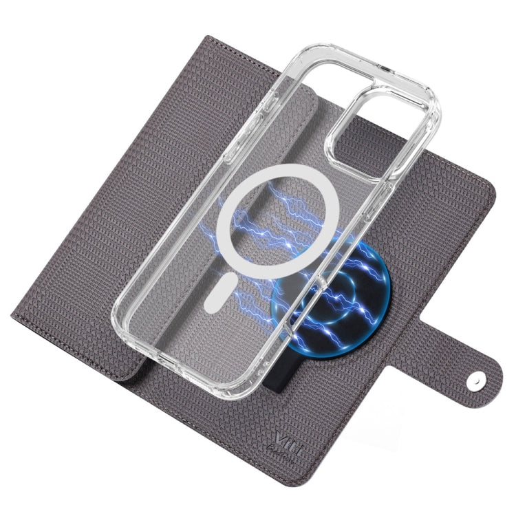 For iPhone 14 ViLi GHB-C Series RFID MagSafe Magnetic Flip Leather Phone Case(Grey)