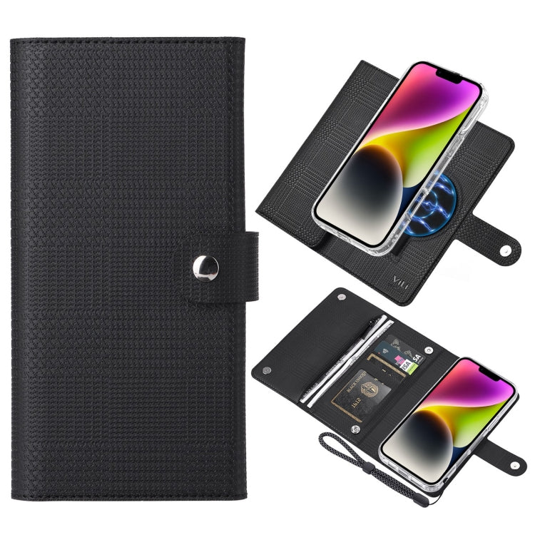 For iPhone 14 ViLi GHB-C Series RFID MagSafe Magnetic Flip Leather Phone Case(Black)