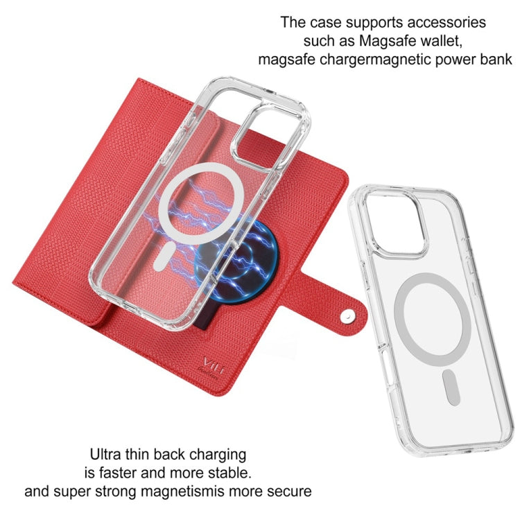 For iPhone 14 Pro ViLi GHB-C Series RFID MagSafe Magnetic Flip Leather Phone Case(Red)
