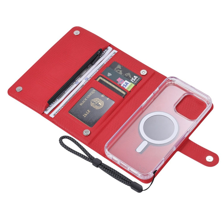 For iPhone 14 Pro Max ViLi GHB-C Series RFID MagSafe Magnetic Flip Leather Phone Case(Red)