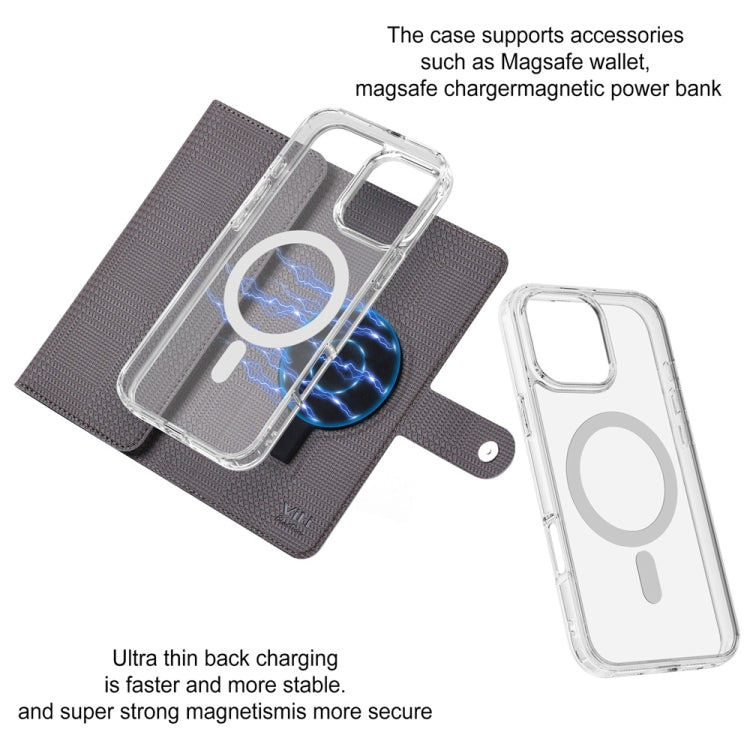 For iPhone 13 Pro ViLi GHB-C Series RFID MagSafe Magnetic Flip Leather Phone Case(Grey)
