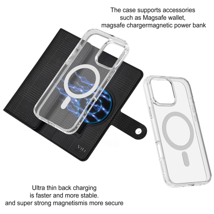 For iPhone 13 ViLi GHB-C Series RFID MagSafe Magnetic Flip Leather Phone Case(Black)