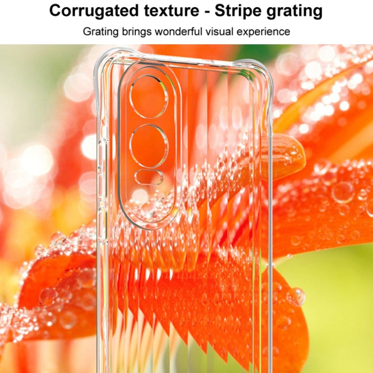 For OnePlus Nord CE4 Lite 5G IMAK Corrugated Texture Airbag TPU Phone Case(Transparent)