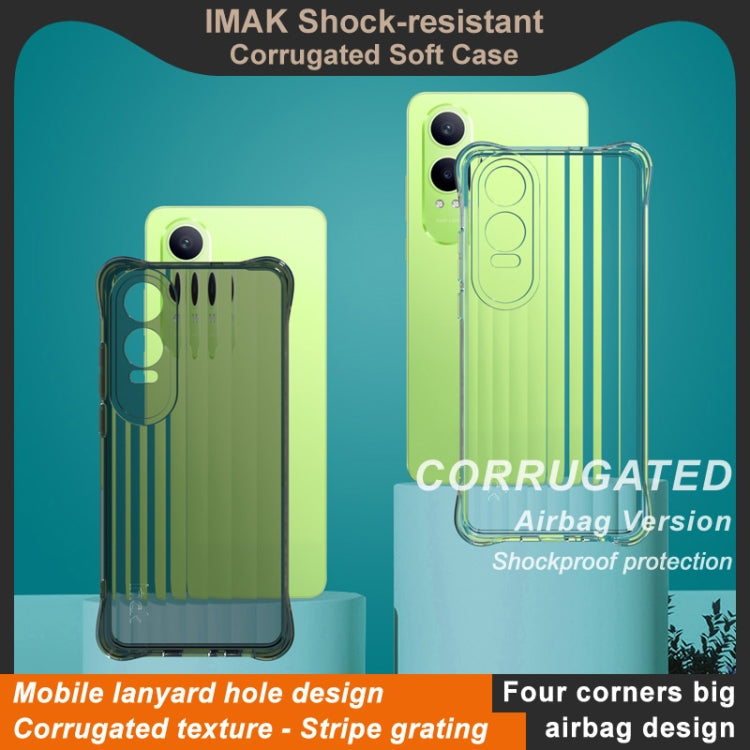 For OnePlus Nord CE4 Lite 5G IMAK Corrugated Texture Airbag TPU Phone Case(Transparent Black)