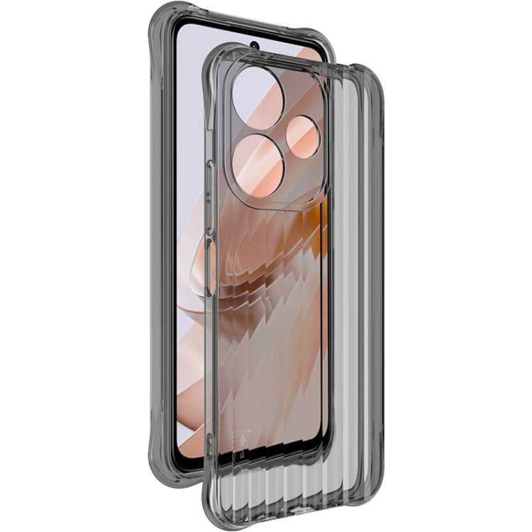 For Redmi 13 4G Global IMAK Corrugated Texture Airbag TPU Phone Case(Transparent Black)