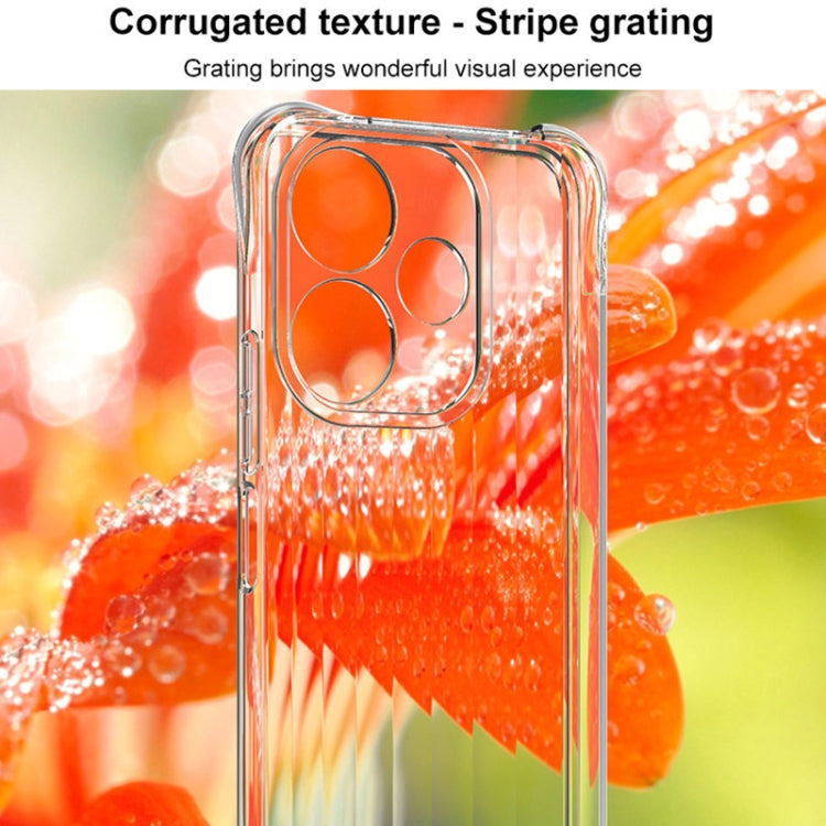 For Redmi 13 4G Global IMAK Corrugated Texture Airbag TPU Phone Case(Transparent Black)