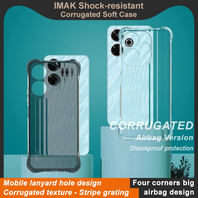 For Redmi Note 13R 5G IMAK Corrugated Texture Airbag TPU Phone Case(Transparent)