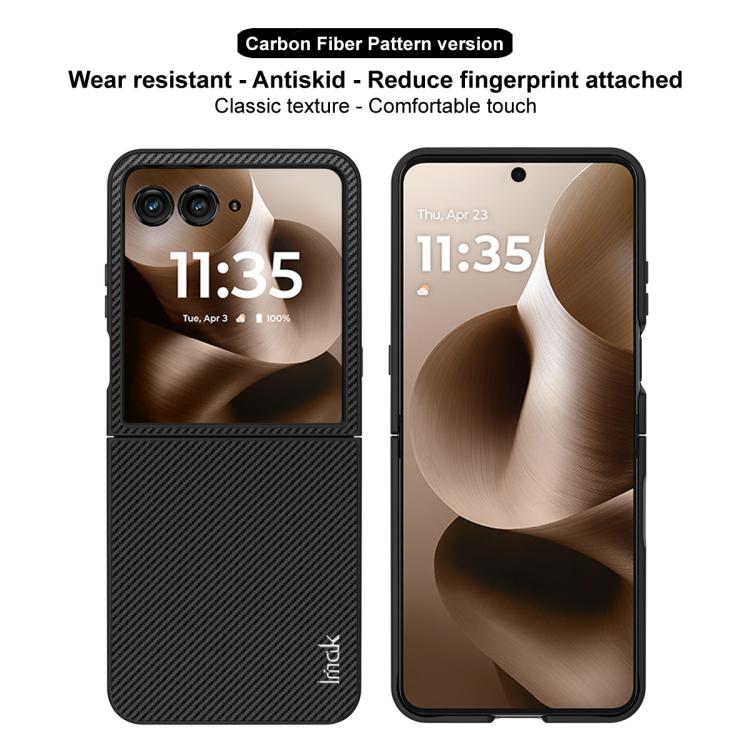 For Motorola Razr 60 Ultra imak Ruiyi Series Carbon Fiber PU + PC Phone Case