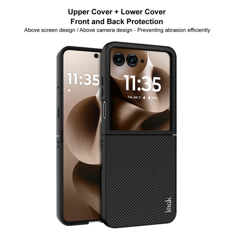 For Motorola Razr 60 Ultra imak Ruiyi Series Carbon Fiber PU + PC Phone Case
