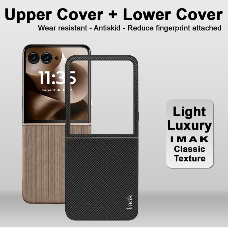 For Motorola Razr 60 Ultra imak Ruiyi Series Carbon Fiber PU + PC Phone Case