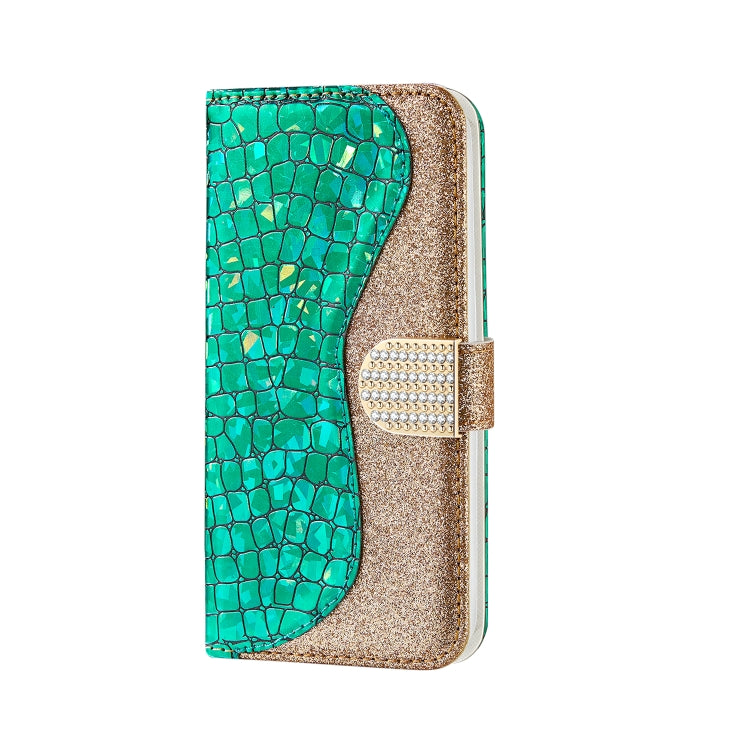 Laser Glitter Powder Matching Crocodile Texture Horizontal Flip Leather Case with Card Slots & Holder & Wallet, For iPhone 12 mini, For iPhone 12 Pro Max, For Samsung Galaxy Note20, For Samsung Galaxy Note20 Ultra, For Samsung Galaxy A21s