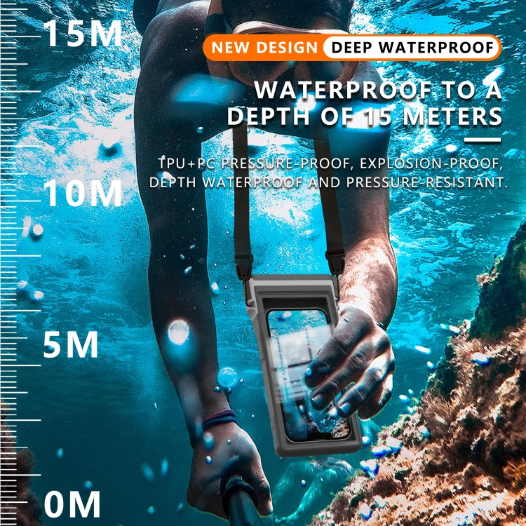 RedPepper 15m Depth Waterproof Phone Diving Pouch with Suction Cup(Black)