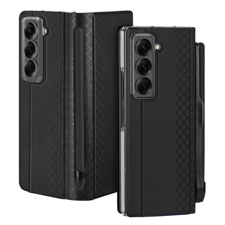 For Samsung Galaxy Z Fold Special DUX DUCIS Bril Series PU + TPU Phone Case with Pen Slot(Black)