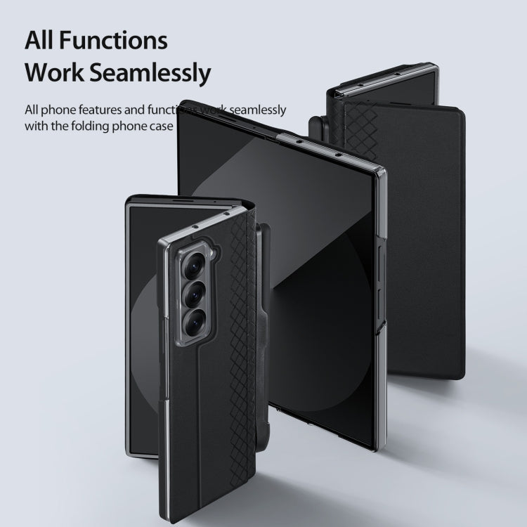 For Samsung Galaxy Z Fold Special DUX DUCIS Bril Series PU + TPU Phone Case with Pen Slot(Black)
