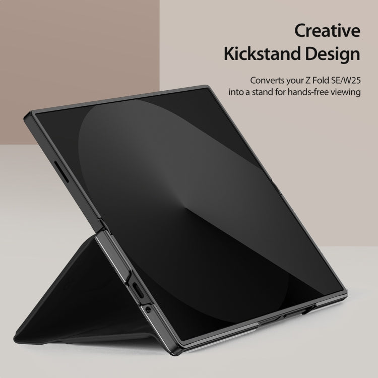 For Samsung Galaxy Z Fold Special DUX DUCIS Bril Series PU + TPU Phone Case with Pen Slot(Black)