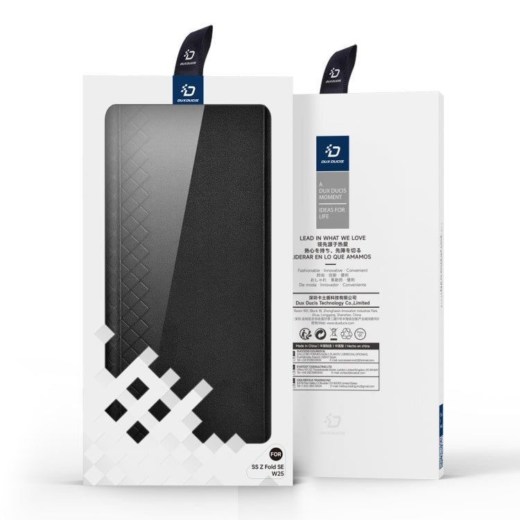 For Samsung Galaxy Z Fold Special DUX DUCIS Bril Series PU + TPU Phone Case with Pen Slot(Black)