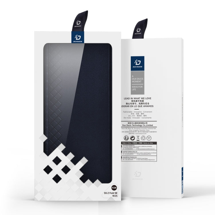 For Samsung Galaxy Z Fold Special DUX DUCIS Bril Series PU + TPU Phone Case with Pen Slot(Blue)