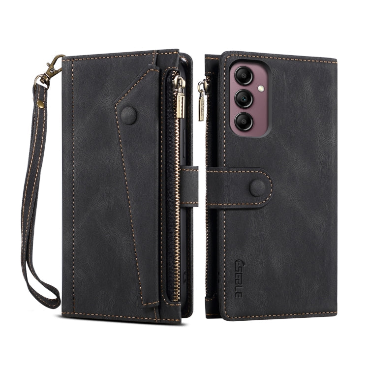 For Samsung Galaxy M35 5G ESEBLE Retro Frosted RFID Flip Leather Phone Case(Black)