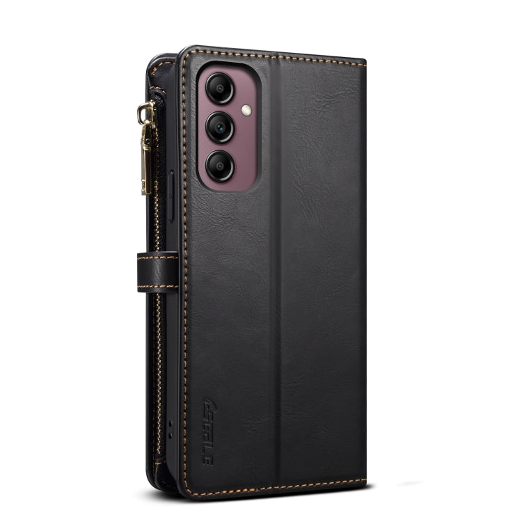For Samsung Galaxy M35 5G ESEBLE Star Series Lanyard Zipper Wallet RFID Leather Case(Black)