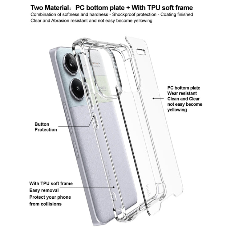 For Redmi Note 13 Pro+ 5G IMAK Space Shield PC + TPU Airbag Shockproof Phone Case(Transparent)