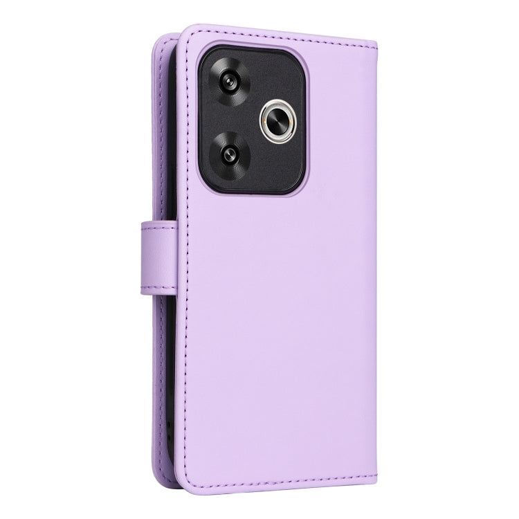 For Redmi Turbo 3 BETOPNICE BN-005 2 in 1 Detachable Imitate Genuine Leather Phone Case(Light Purple)
