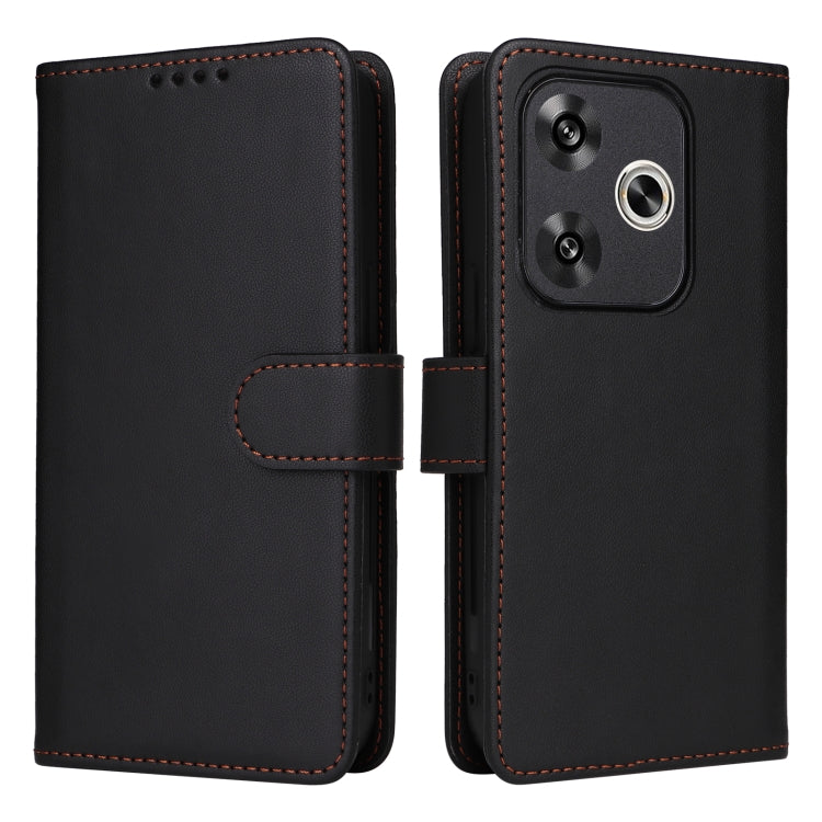 For Redmi Turbo 3 BETOPNICE BN-005 2 in 1 Detachable Imitate Genuine Leather Phone Case(Black)