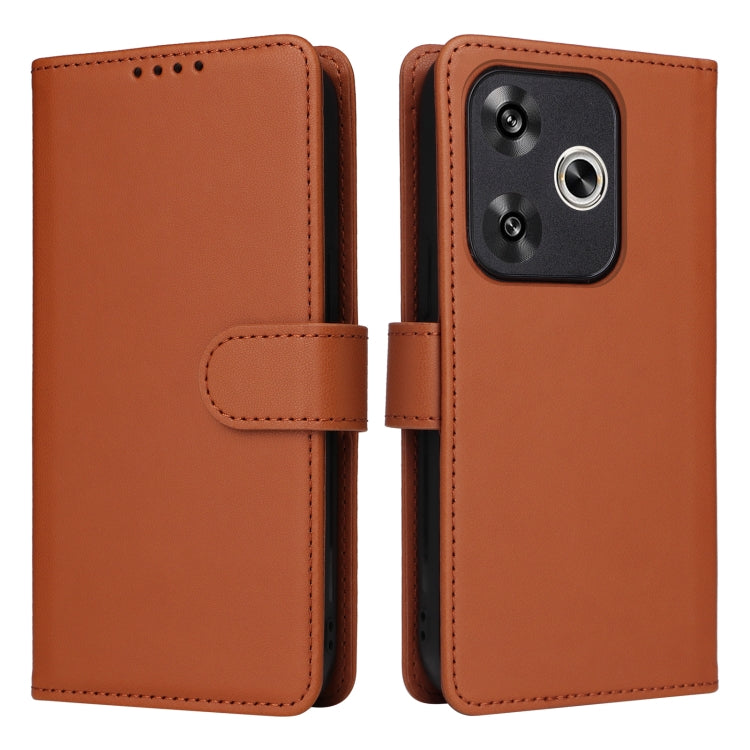 For Redmi Turbo 3 BETOPNICE BN-005 2 in 1 Detachable Imitate Genuine Leather Phone Case(Brown)
