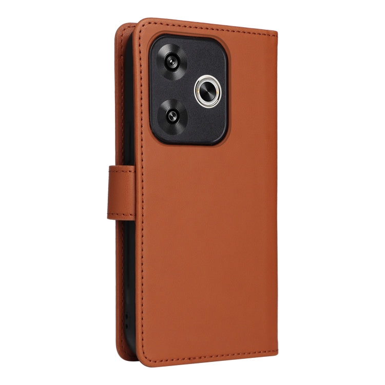 For Redmi Turbo 3 BETOPNICE BN-005 2 in 1 Detachable Imitate Genuine Leather Phone Case(Brown)