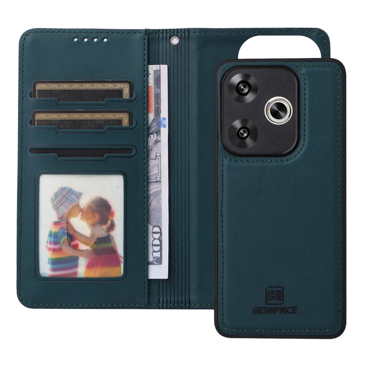 For Redmi Turbo 3 BETOPNICE BN-005 2 in 1 Detachable Imitate Genuine Leather Phone Case(Blue)