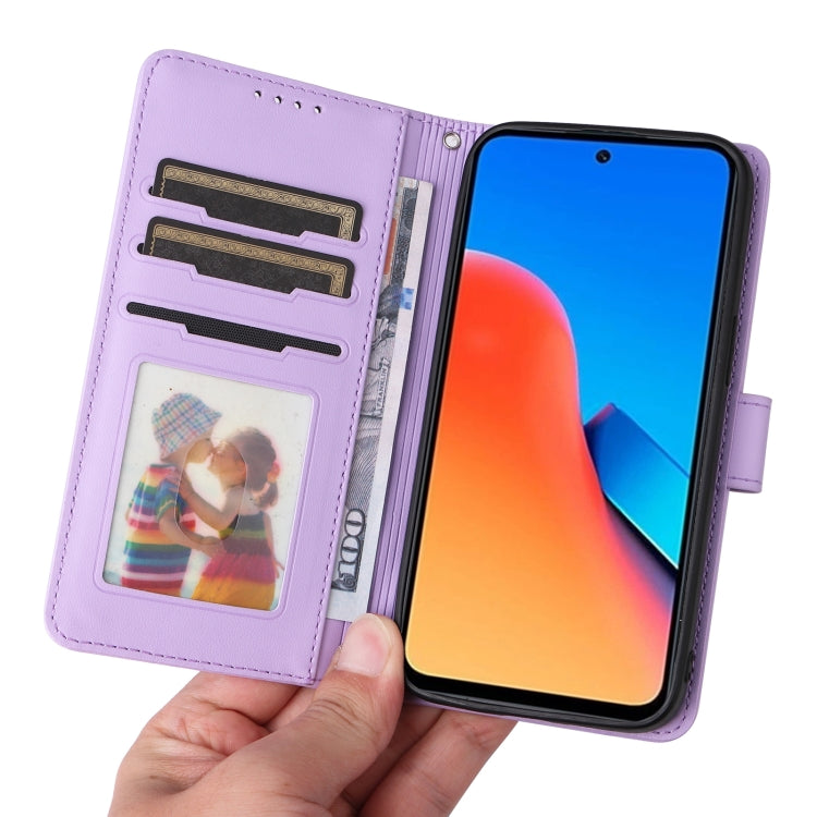For Redmi 12 4G BETOPNICE BN-005 2 in 1 Detachable Imitate Genuine Leather Phone Case(Light Purple)
