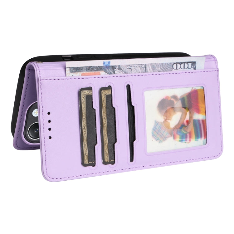 For Redmi 12 4G BETOPNICE BN-005 2 in 1 Detachable Imitate Genuine Leather Phone Case(Light Purple)